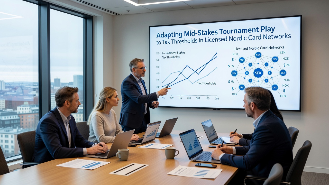 Nordic tournament players review tax-adjusted payout structures on mobile devices during mid-stakes events